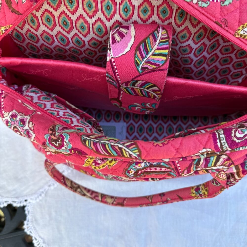 Vera Bradley Travel/Computer Bag in Retired "Call Me Coral" Pink Pattern - Picture 5 of 8